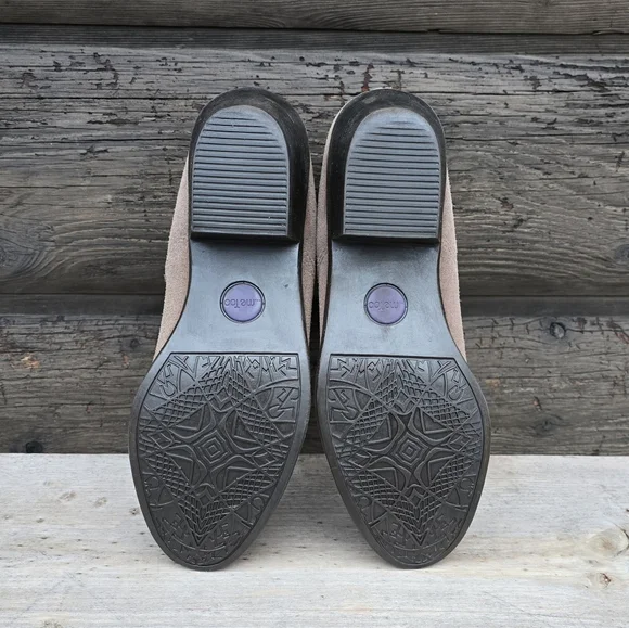 Me Too Zeus Modern Boho Minimalist Taupe Suede Block Heel Bootie 8M - Picture 14 of 15